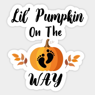 Lil Pumpkin On The Way - Girl Fall Baby Shower Pumpkin Sticker